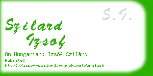 szilard izsof business card