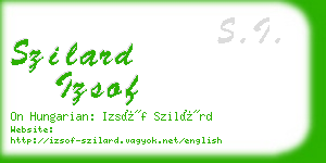 szilard izsof business card